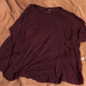 Worn a few times maroon crisscross neck